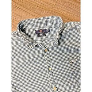 Vineyard‎ Vines Slim Fit Tucker Shirt Large Blue Gingham Check Long Sleeve
